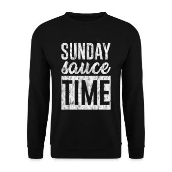Sunday Sauce Time 3 - Unisex Pullover - Schwarz - Vorne - Alina (178cm) & Michal (187cm)