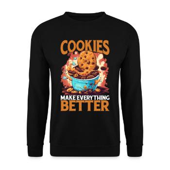Cookies Make Everything Better 8 - Unisex Sweatshirt - black - Front - Alina (178cm) & Michal (187cm)
