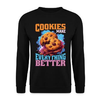 Cookies Make Everything Better 9 - Unisex Sweatshirt - black - Front - Alina (178cm) & Michal (187cm)