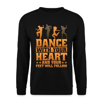 Danse avec ton cœur et tes pieds te suivront 18 - Sweat-shirt Unisexe - noir - Devant - Alina (178cm) & Michal (187cm)