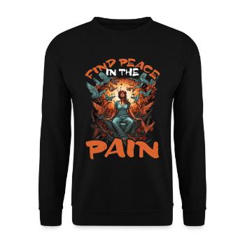 Trouver la paix dans la douleur 20 - Sweat-shirt Unisexe - noir - Devant - Alina (178cm) & Michal (187cm)