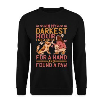 J’ai tendu la main et j’ai trouvé une patte 8 - Sweat-shirt Unisexe - noir - Devant - Alina (178cm) & Michal (187cm)