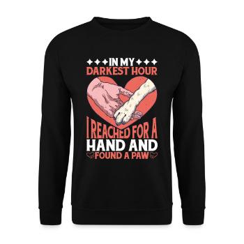J’ai tendu la main et j’ai trouvé une patte 9 - Sweat-shirt Unisexe - noir - Devant - Alina (178cm) & Michal (187cm)