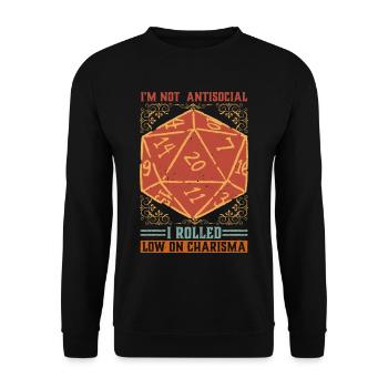 Je ne suis pas antisocial, j’ai roulé à court de charisme 10 - Sweat-shirt Unisexe - noir - Devant - Alina (178cm) & Michal (187cm)