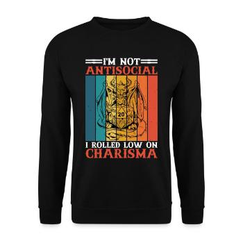 Je ne suis pas antisocial, j’ai roulé à court de charisme 8 - Sweat-shirt Unisexe - noir - Devant - Alina (178cm) & Michal (187cm)