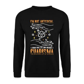 Je ne suis pas antisocial, j’ai roulé à court de charisme 9 - Sweat-shirt Unisexe - noir - Devant - Alina (178cm) & Michal (187cm)