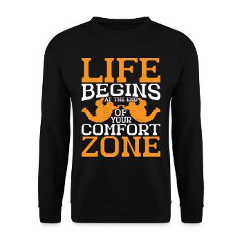 La vie commence à la fin de votre zone de confort 10 - Sweat-shirt Unisexe - noir - Devant - Alina (178cm) & Michal (187cm)