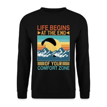 La vie commence à la fin de votre zone de confort 9 - Sweat-shirt Unisexe - noir - Devant - Alina (178cm) & Michal (187cm)