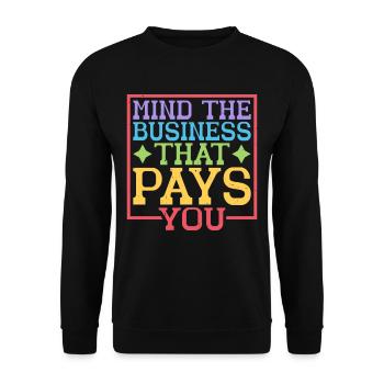 Attention à l’entreprise qui vous paie 38 - Sweat-shirt Unisexe - noir - Devant - Alina (178cm) & Michal (187cm)