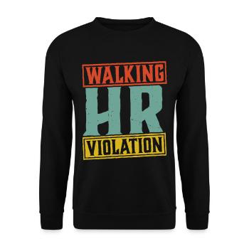 Violation de l’heure de marche 5 - Sweat-shirt Unisexe - noir - Devant - Alina (178cm) & Michal (187cm)