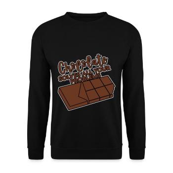 Chocolate Solves All Your Problems 4 - Unisex Pullover - Schwarz - Vorne - Alina (178cm) & Michal (187cm)