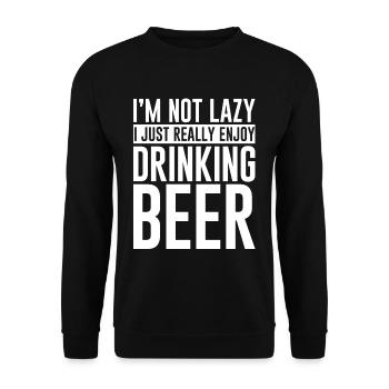 I Really Enjoy Drinking Beer - Unisex Sweatshirt - black - Front - Alina (178cm) & Michal (187cm)