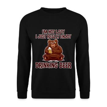 I Really Enjoy Drinking Beer 2 - Unisex Sweatshirt - black - Front - Alina (178cm) & Michal (187cm)
