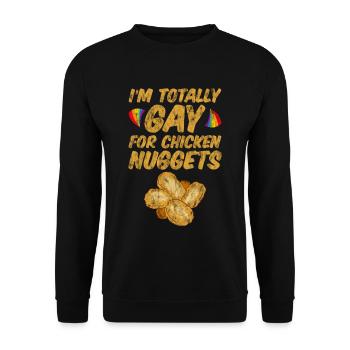 Je Suis Totalement Gay Pour Des Croquettes De Poulet 3 - Sweat-shirt Unisexe - noir - Devant - Alina (178cm) & Michal (187cm)