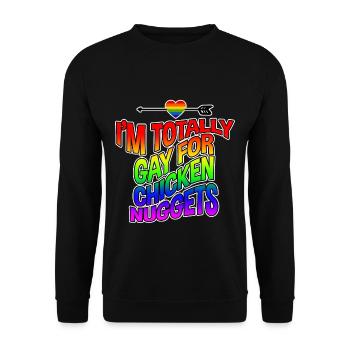 Je Suis Totalement Gay Pour Des Croquettes De Poulet 4 - Sweat-shirt Unisexe - noir - Devant - Alina (178cm) & Michal (187cm)