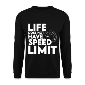 Life Does Not Have Speed Limit 2 - Unisex Pullover - Schwarz - Vorne - Alina (178cm) & Michal (187cm)