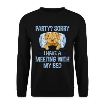 Fête, désolé, j’ai un rendez-vous avec mon lit 3 - Sweat-shirt Unisexe - noir - Devant - Alina (178cm) & Michal (187cm)