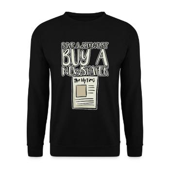 Sauver un journaliste, acheter un journal 4 - Sweat-shirt Unisexe - noir - Devant - Alina (178cm) & Michal (187cm)
