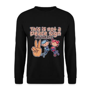 Ce n’est pas un signe de paix, infirmière L&D 4 - Sweat-shirt Unisexe - noir - Devant - Alina (178cm) & Michal (187cm)