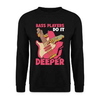 Bass Players Do It Deeper 4 - Unisex Sweatshirt - black - Front - Alina (178cm) & Michal (187cm)