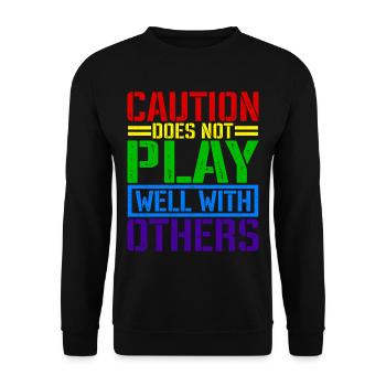 Caution Does Not Play Well With Others 66 - Unisex Sweatshirt - black - Front - Alina (178cm) & Michal (187cm)