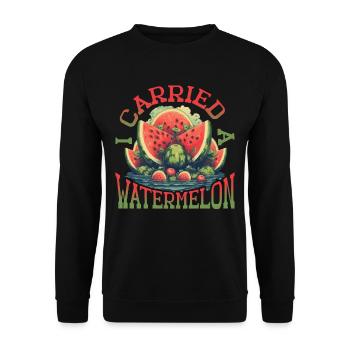 I Carried A Watermelon 17 - Unisex Pullover - Schwarz - Vorne - Alina (178cm) & Michal (187cm)