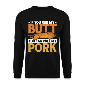 Si tu me frottes les fesses, tu peux tirer mon porc 5 - Sweat-shirt Unisexe - noir - Devant - Alina (178cm) & Michal (187cm)