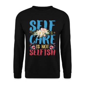 Self Care Is Not Selfish 4 - Unisex Sweatshirt - black - Front - Alina (178cm) & Michal (187cm)