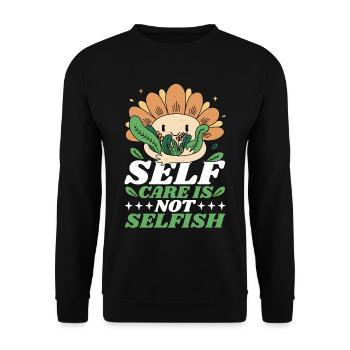 Self Care Is Not Selfish 6 - Unisex Pullover - Schwarz - Vorne - Alina (178cm) & Michal (187cm)