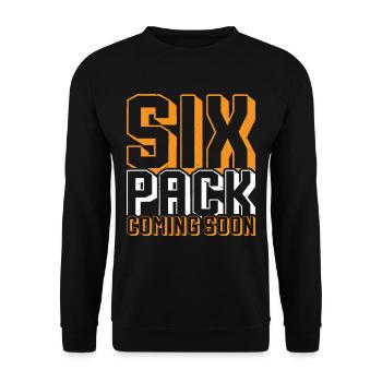 Six Pack Coming Soon 64 - Unisex Sweatshirt - black - Front - Alina (178cm) & Michal (187cm)