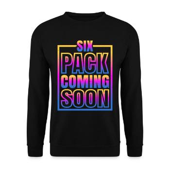 Six Pack Coming Soon 62 - Unisex Sweatshirt - black - Front - Alina (178cm) & Michal (187cm)