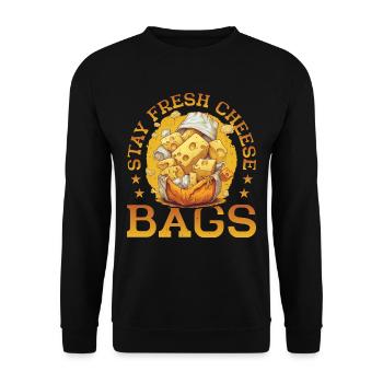 Stay Fresh Cheese Bags 50 - Unisex Sweatshirt - black - Front - Alina (178cm) & Michal (187cm)
