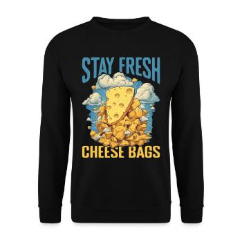 Stay Fresh Cheese Bags 51 - Unisex Sweatshirt - black - Front - Alina (178cm) & Michal (187cm)