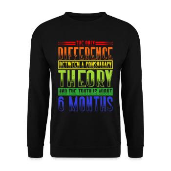 The Only Difference Between A Conspiracy Theory 19 - Unisex Pullover - Schwarz - Vorne - Alina (178cm) & Michal (187cm)