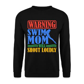 Warning Swim Mom Will Shout Loudly 6 - Unisex Sweatshirt - black - Front - Alina (178cm) & Michal (187cm)