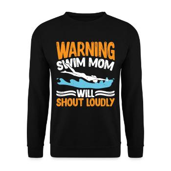 Warning Swim Mom Will Shout Loudly 7 - Unisex Sweatshirt - black - Front - Alina (178cm) & Michal (187cm)