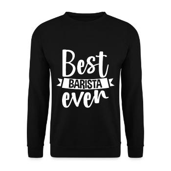 Best Barista Ever 4 - Unisex Pullover - Schwarz - Vorne - Alina (178cm) & Michal (187cm)