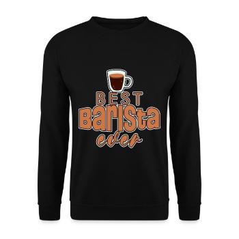 Best Barista Ever 2 - Unisex Pullover - Schwarz - Vorne - Alina (178cm) & Michal (187cm)