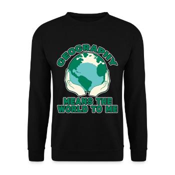 La géographie signifie le monde pour moi 4 - Sweat-shirt Unisexe - noir - Devant - Alina (178cm) & Michal (187cm)