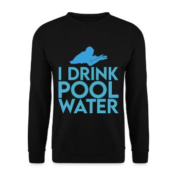 I Drink Pool Water 4 - Unisex Sweatshirt - black - Front - Alina (178cm) & Michal (187cm)