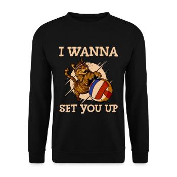 I want to Set You Up 2 - Unisex Sweatshirt - black - Front - Alina (178cm) & Michal (187cm)
