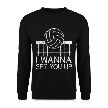 I want to Set You Up 3 - Unisex Sweatshirt - black - Front - Alina (178cm) & Michal (187cm)