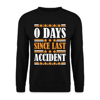 0 Days Since Last Accident 22 - Unisex Pullover - Schwarz - Vorne - Alina (178cm) & Michal (187cm)