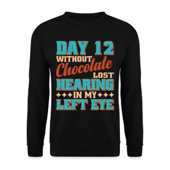 Jour 12 Sans chocolat, perte de l’ouïe 9 - Sweat-shirt Unisexe - noir - Devant - Alina (178cm) & Michal (187cm)