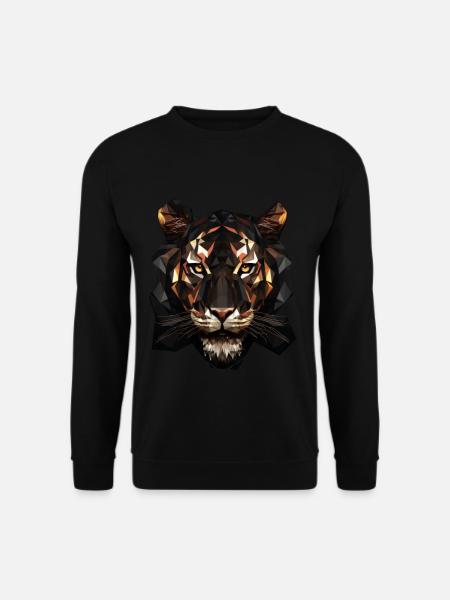Geometric Tiger Animation - Unisex Sweatshirt - black