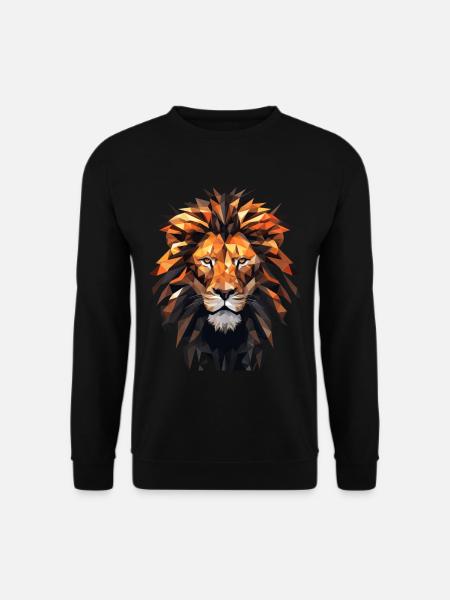 Geometric Lion Animation - Unisex Pullover - Schwarz