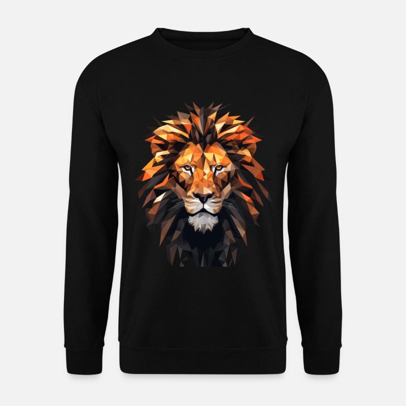 Geometric Lion Animation - Unisex Sweatshirt - black