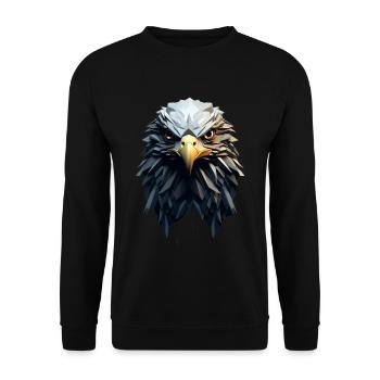 Geometric Eagle Animation - Unisex Sweatshirt - black - Front - Alina (178cm) & Michal (187cm)