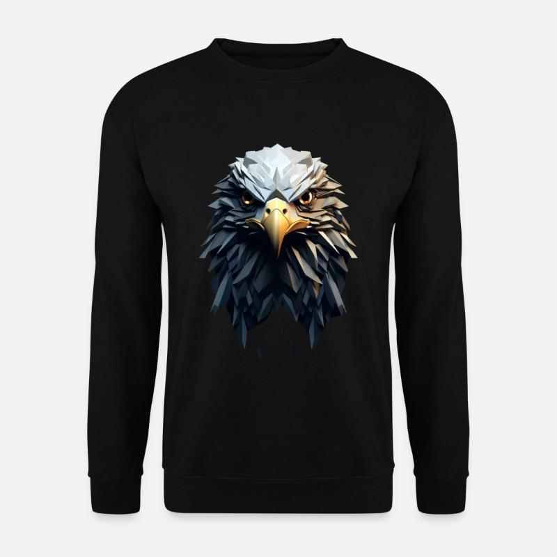 Geometric Eagle Animation - Unisex Pullover - Schwarz