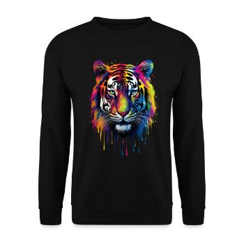 Rainbow Tiger - Unisex Pullover - Schwarz - Vorne - Alina (178cm) & Michal (187cm)